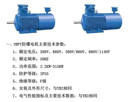 YBPT變頻防爆電機主要技術(shù)參數(shù)，如圖所示